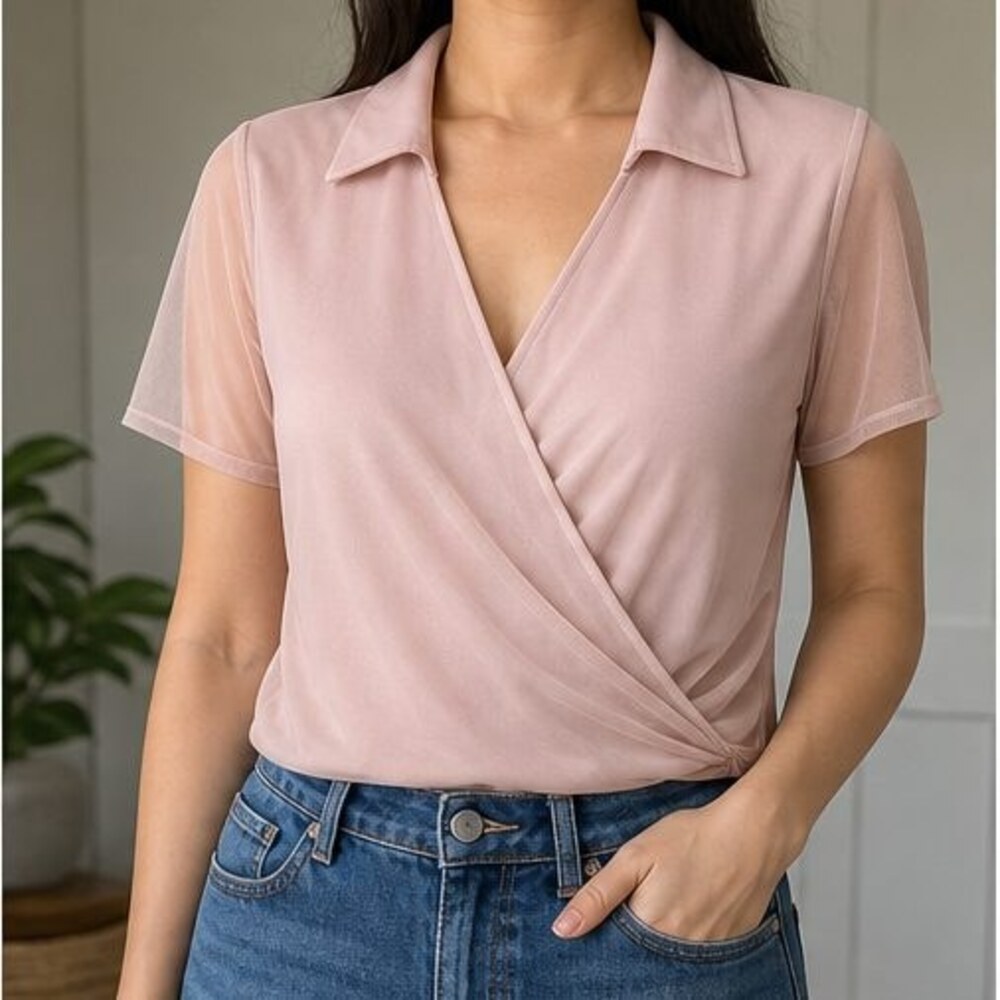 Blush Ruffle Blouse - Picture 2 of 6